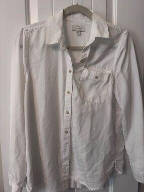 Lucky Brand White Long-Sleeve Button-Down Shirt